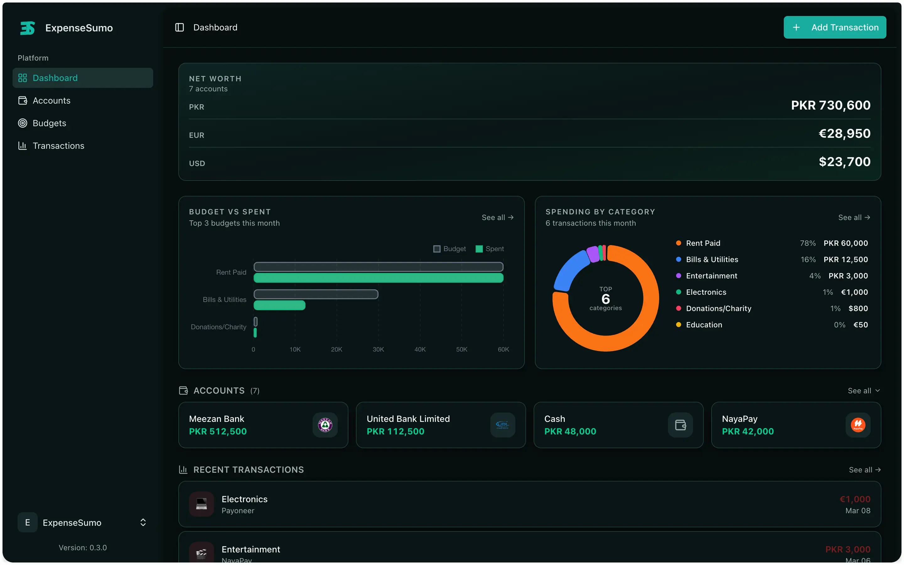 App dashboard preview